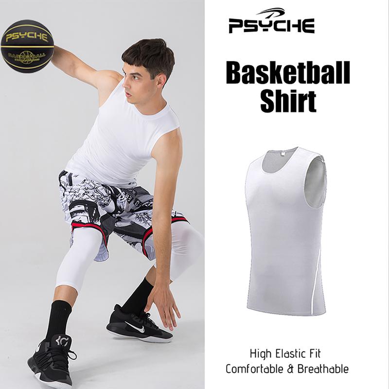 PSYCHE Men's Basketball Vest 1 2 3 Pack Solid Color Round Neck Fitting Sports Quick Dry fit Breathable Skin Sportswear for Gym Workout Running Basketball tops