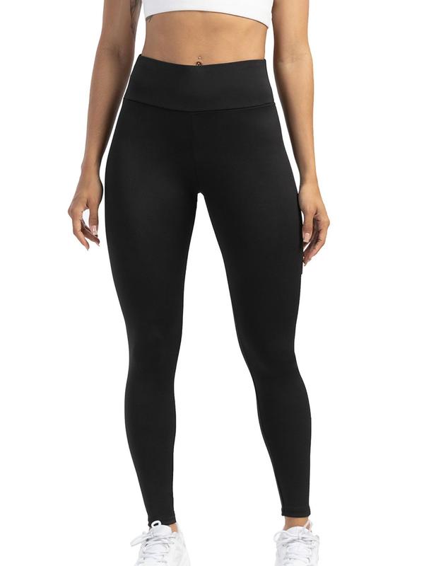 Women's Solid High Waist Sports Leggings, Tummy Control Skinny Pants, High Stretch Seamless Legging for Yoga Gym Workout Exercise, Please Purchase A Size Up