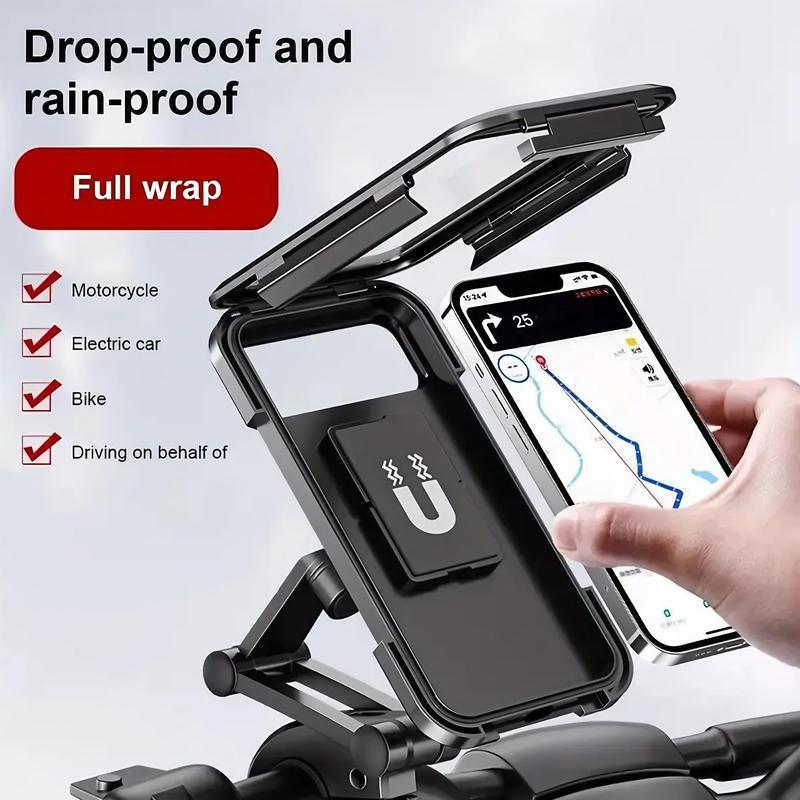 Waterproof Bike Phone Mount, Adjustable & Rotatable Bike Phone Holder, Universal Bike Cellphone Cradle for Outdoor Cycling