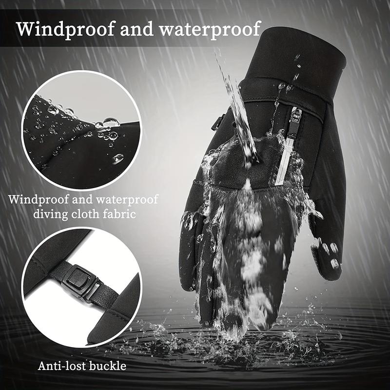 Outdoor Winter Sports Gloves for Christmas Gift, 1 Pair Men's & Women's Touch Screen Gloves with Anti-slip, Waterproof, Windproof & Warm Features for Fishing, Cycling, Skiing, Hiking