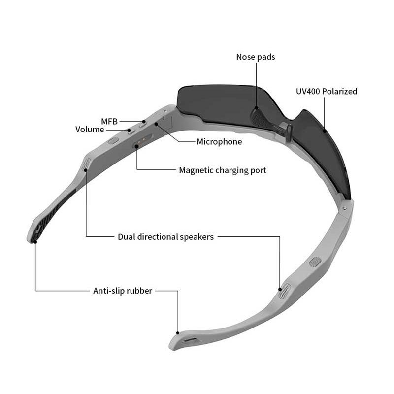 Cycling smart glasses - wireless calling, music playback, windproof, UV resistant, suitable for cycling, outdoor activities, and hiking