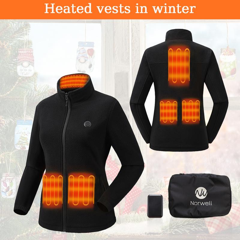 Women's Winter Heated Hoodie, 5-Zone USB Electric Dual-Control, Perfect for Cold Weather Activities like Skiing, Camping, and Hiking