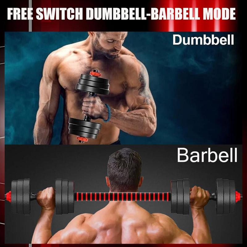 Adjustable Dumbbell Set, 5-44 lbs Free Weight Set with Connector for Barbell, Dumbbells, Push-Up Options, Fitness Exercises for Home Gym Men Women