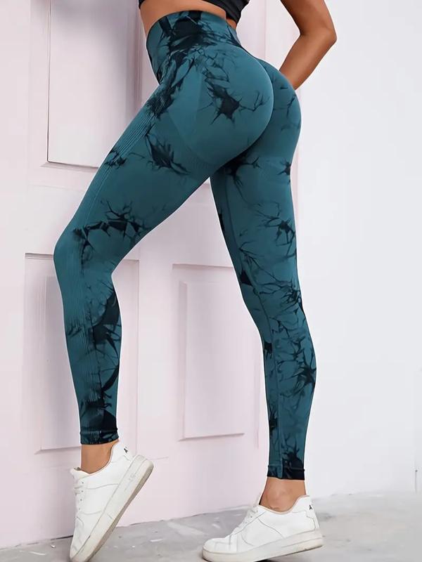 3 Pack Black, Grey & Green Tie Dye Print High Waisted Workout Women Leggings Scrunch Rear Lifting High Waist Tummy Control Yoga Gym Athletic Pants