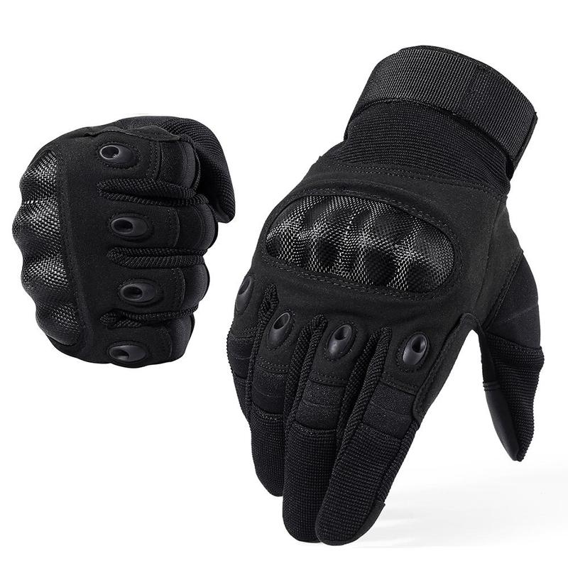 Full Finger Sports Gloves, 1 Pair Touch Screen Hard Knuckle Shell Breathable Sports Gloves Gear for Riding Hiking Combat Working Outdoor, Christmas Gift