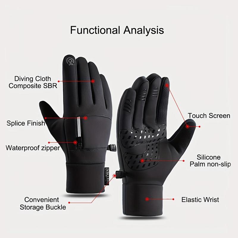 Outdoor Winter Sports Gloves for Christmas Gift, 1 Pair Men's & Women's Touch Screen Gloves with Anti-slip, Waterproof, Windproof & Warm Features for Fishing, Cycling, Skiing, Hiking