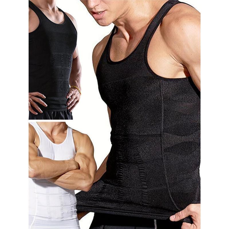 Men's Compression Solid Color Quick-Drying Moisture Wicking Breathable Vest, Sports Gym Bodybuilding Exercise Sleeveless Shirt, Men's Top for Workout, Running Training, Basketball Game, Men's Clothing