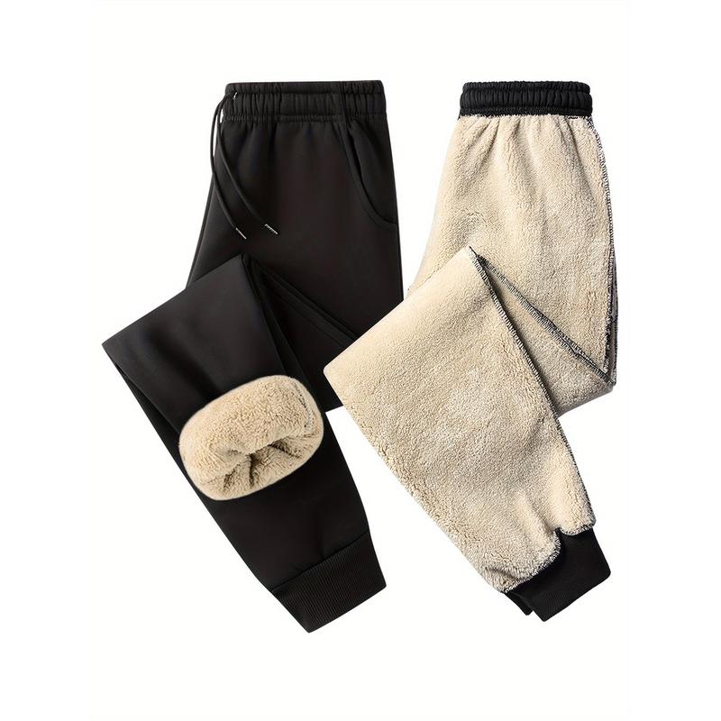 Men's Fleece-Lined Winter Joggers - Casual, Warm Sweatpants for Outdoor Activities & Hiking