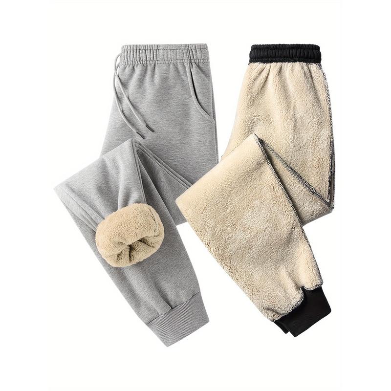 Men's Fleece-Lined Winter Joggers - Casual, Warm Sweatpants for Outdoor Activities & Hiking