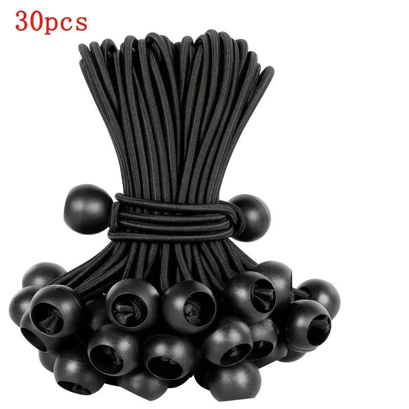 Elastic Ball-shaped Rope Buckle, 30pcs Tent Canopy Binding Rope with Buckle, Durable Good Quality Sturdy Ties for Home Bedroom & Living Room