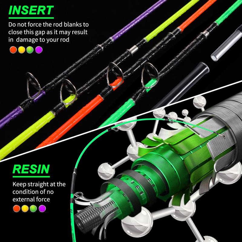 Sougayilang Spinning & Casting Rods, Strong Carbon&Glass Composite Fishing Rod with Stainless Steel Line Guides for Bass fishingreels on