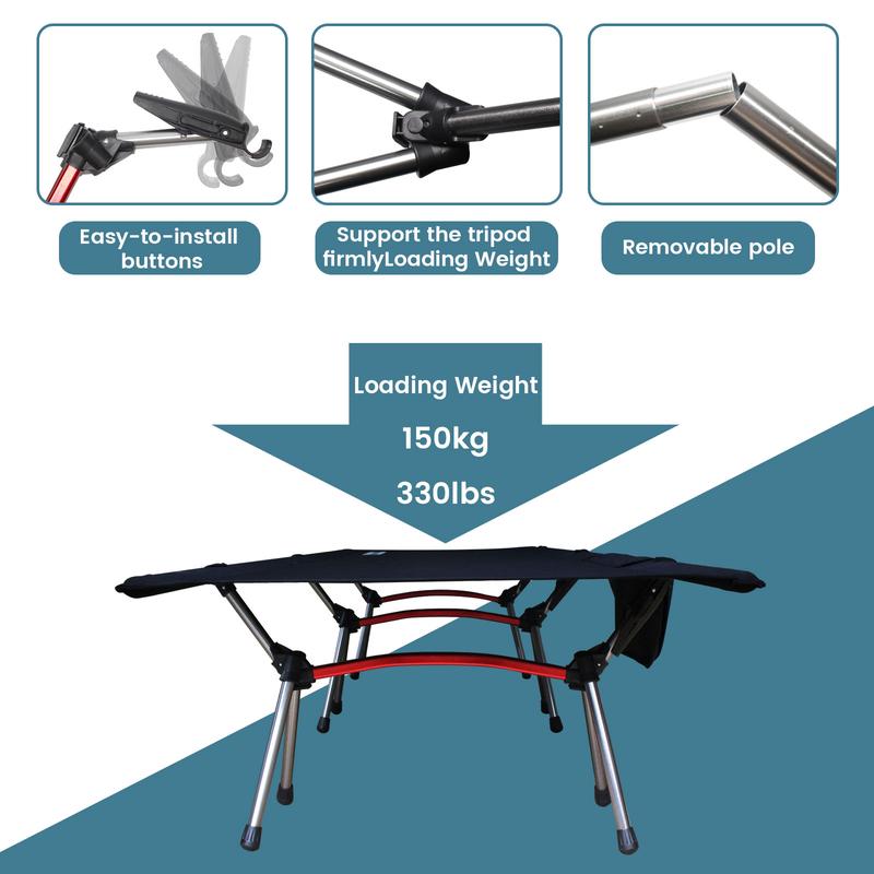 C·WILDYFIELD Camping Cot, Portable Folding Camping Cots Height Adjustable Tent Cot Heavy Duty Sleeping Cot Lightweight Ultralight Folding Bed for Adults Outdoor Overnighter Camping