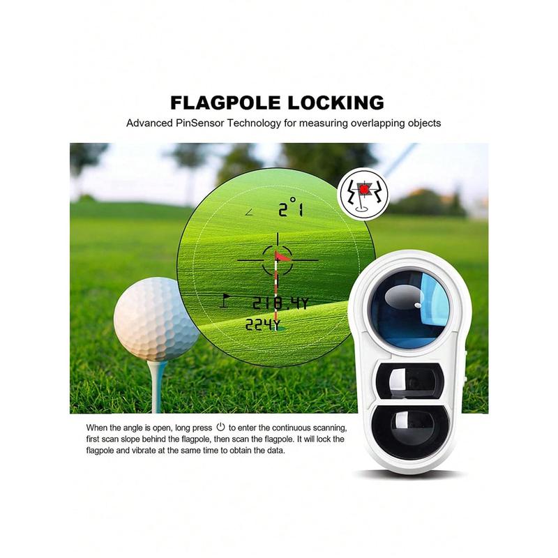 Golf Rangefinder With Slope And Pin Lock Vibration, External Slope Switch For Golf Tournament Legal, Rangefinders With Rechargeable Battery 1000YDS Laser Range Finder