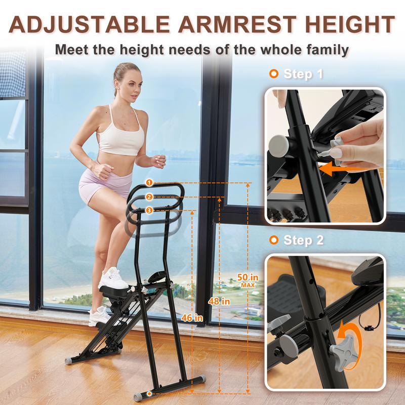 HXD-ERGO Stair Stepper Machine for Full-Body Workout with LCD Display - Home Fitness Partner for Burning Calories and Toning Muscles, Adjustable Handlebars and Pedals, Perfect for Home and Office Workouts,Home Fitness Equipment for Women&Men