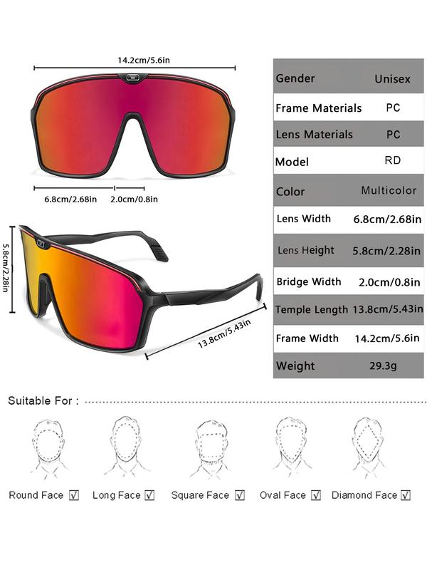 Sporty Unisex's Large Frame Sunglasses, Outdoor Sports Sunglasses for Men & Women, Sport Eyewear for Outdoor Activities