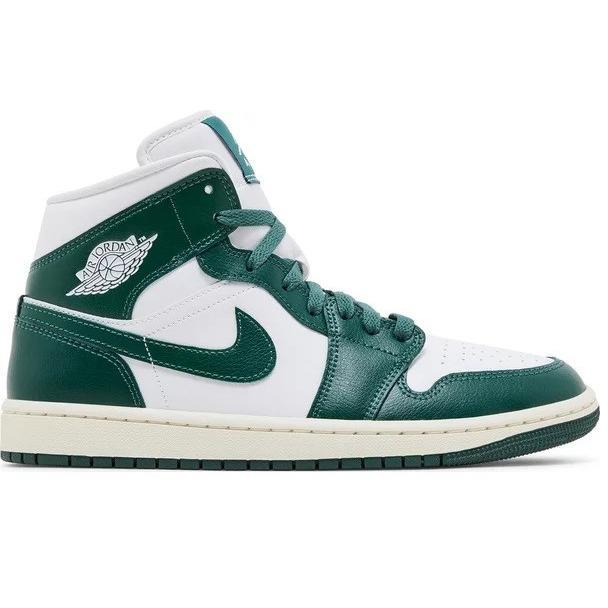 Women's Jordan 1 Mid White Oxidized Green-Sail (BQ6472 133)