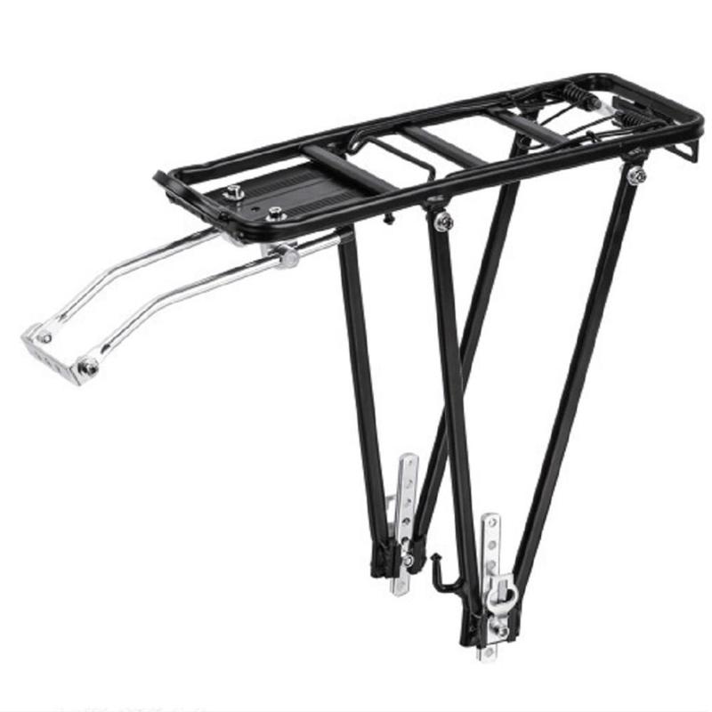 Rear  Bike Rack Luggage Cargo Rack, Post Rear Shelf Universal Quick Release Frame Bracket for Touring Cycling Bag Holder Stand Black