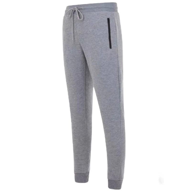 Benben Men's Grey Fleece Joggers with Zippered Pockets - Athletic Fit for Comfortable Lounging and Running Errands