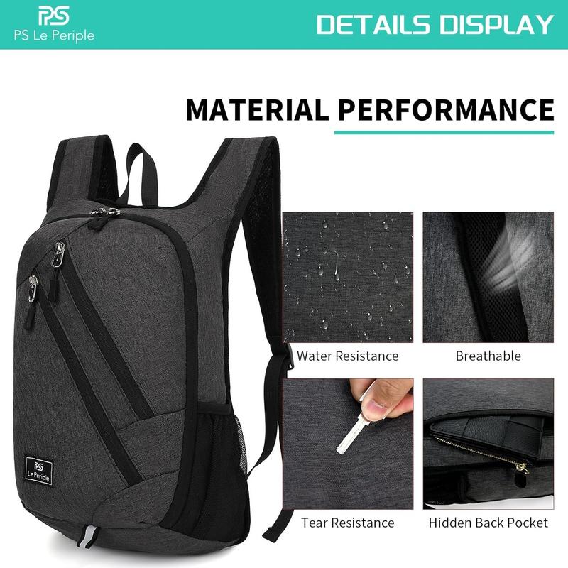 Original Design Foldable Backpack with Water Bottle Holder, Perfect for Outdoor Hiking and Short Trips