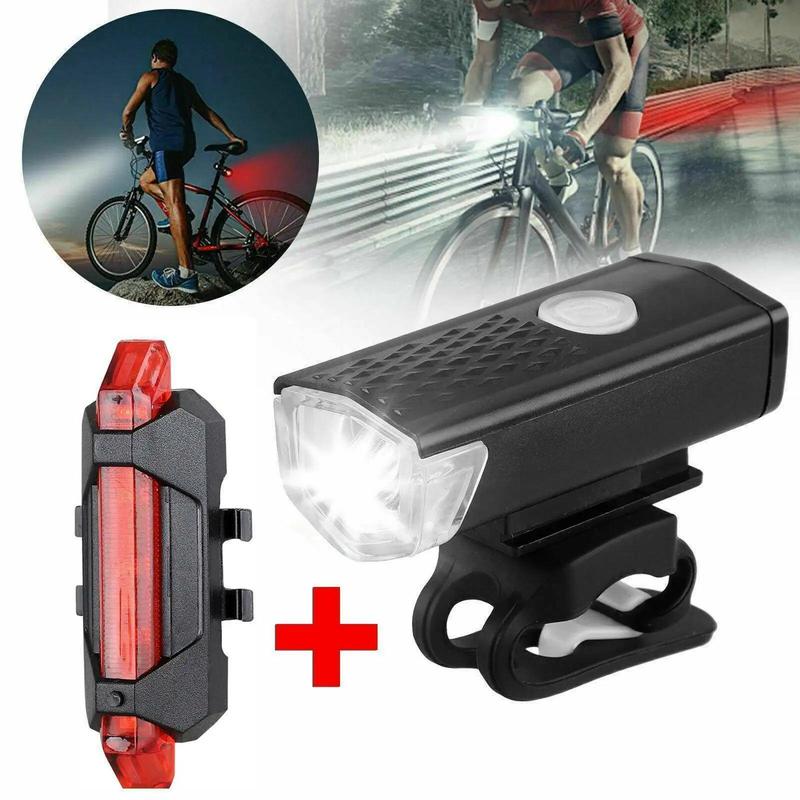 USB Rechargeable Motorcycle LED Light, Waterproof Bicycle Light, 3-Modes Headlight Taillight, Safety Warning Light, Bicycle Accessories