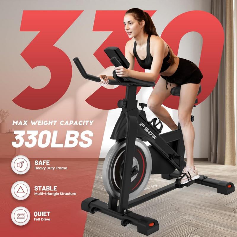 ZHI SHANG01 Stationary Exercise Bike, Indoor Cycling Bike with Digital Display and Comfortable Seat Cushion, Silent Belt Deive, Spinning Bikes with Resistancr for Home Gym Cardio Fitness Training bmxbike