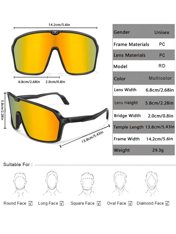 Sporty Unisex's Large Frame Sunglasses, Outdoor Sports Sunglasses for Men & Women, Sport Eyewear for Outdoor Activities