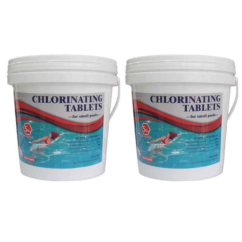 10LBS Alicacho 3'' Swimming Pool Chlorine Tablets, 90% Stabilized Available Chlorine Tabs for Pool, Hot Tubs, Spa(Total 10 lbs, 22 tablets)