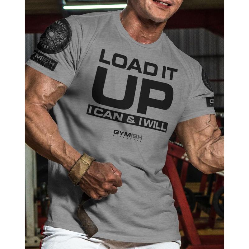 066. Load It Up Workout Funny Gym T-Shirt for Men