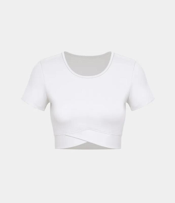 Halara Softlyzero️ plush Crossover Hem Cropped Sports Top