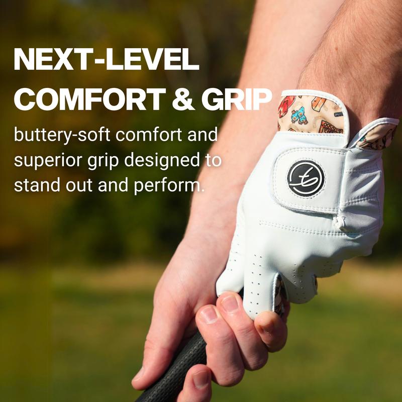 Fore Show Premium Golf Glove – 100% AAA Cabretta Leather Golf Gloves for Men & Women - Left & Right Handed Golfers – Golf Gloves – Left Handed Golf Gloves for Men, Cool Golf Glove Gift Accessory, Premium Skins Golf Tour Edition Glove Funny Golf Glove