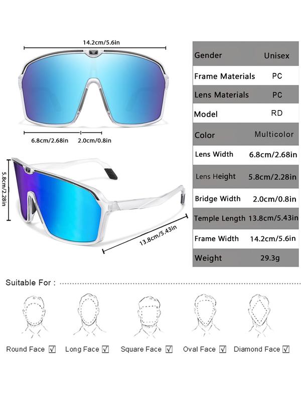 Sporty Unisex's Large Frame Sunglasses, Outdoor Sports Sunglasses for Men & Women, Sport Eyewear for Outdoor Activities