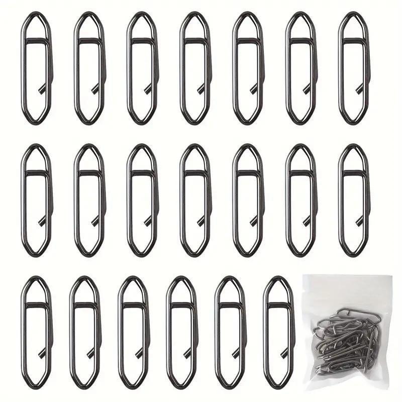 Stainless Steel Fishing Buckle, 20pcs pack Professional High Strength Fishing Buckle, Saltwater Durable Connection Fishing Buckle, Fishing Accessories