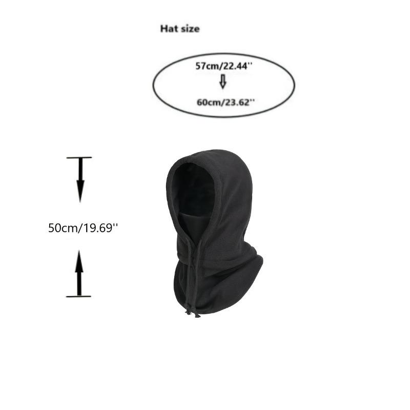 Outdoor Winter Warm Hat, Windproof and Warm Black Hat, Motorcycle and Bicycle Riding Cap, Outdoor Facial Protection and Cold-Proof Equipment