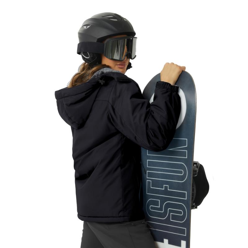 Waterproof Windproof Hooded Ski Jacket for Women - Insulated Winter Coat with Adjustable Cuffs, Multiple Pockets, and Breathable Fabric for Snowboarding, Hiking, Camping, and Outdoor Sports