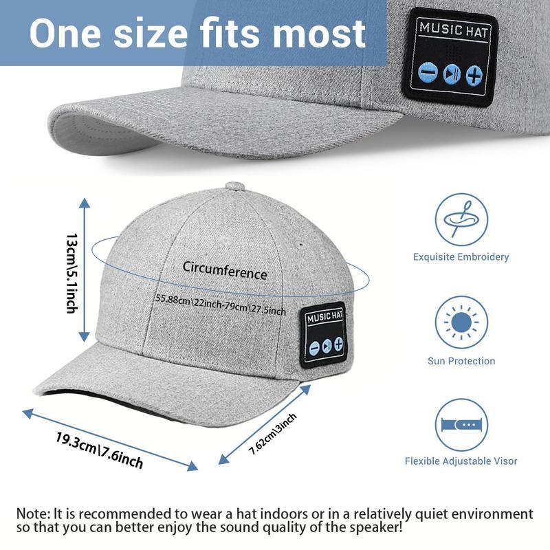 Adjustable Bluetooth Compatible Hat,Wireless Smart Speaker Sports Cap, Outdoor Sports Hat for Men & Women, Running Essentials, Christmas List ldeas 2024