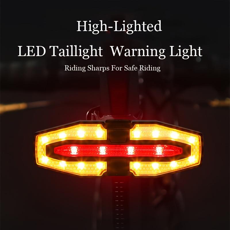 Rechargeable Bicycle Taillight with Turn Signal Warning Light, Wireless Remote Control for Night Riding