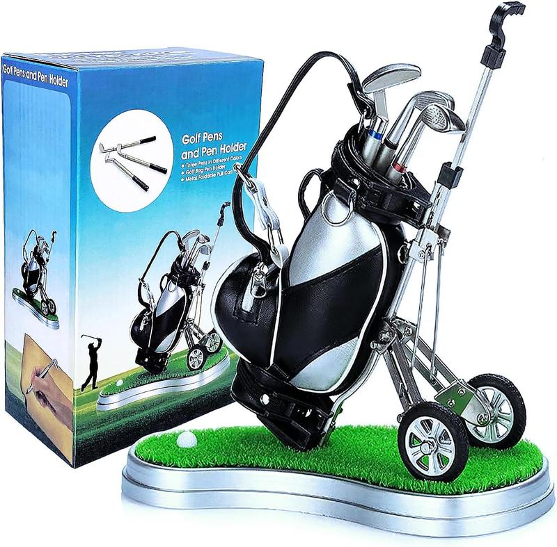 Golf Gifts for Men - Ideal Stocking Stuffers for Adults, White Elephant Gifts for Golfers, Dad, Him, Coworkers, Boss on Christmas & Birthday - Funny Golf Pen Holder, Home Office Decor Desk Accessories