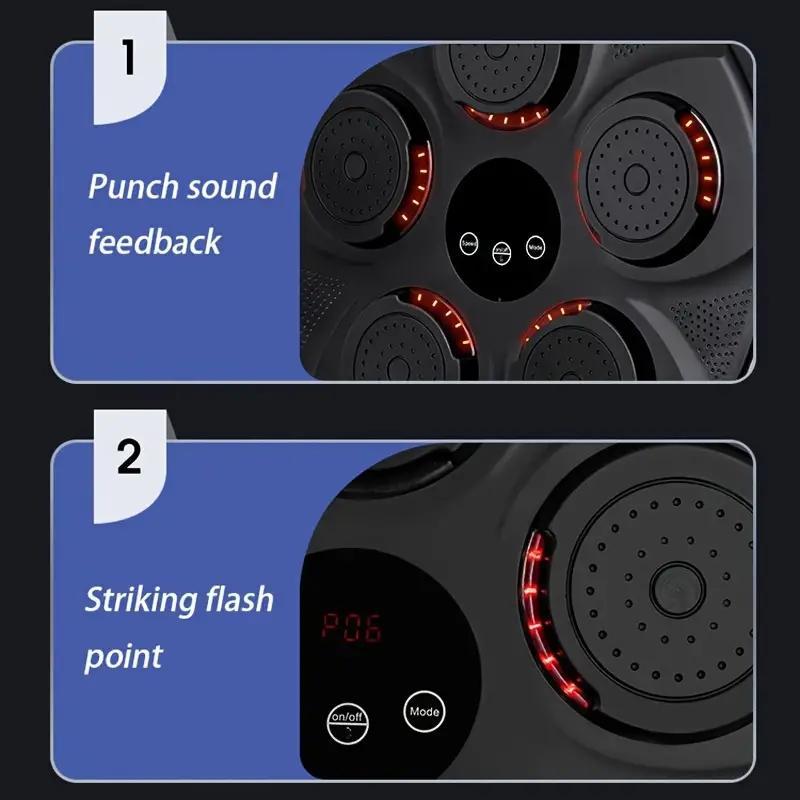 Music Boxing Machine, Wall Mounted Music with Boxing Gloves, Rechargeable Boxing Training Equipment, Smart Bluetooth Machine for Home, Indoor and Gym