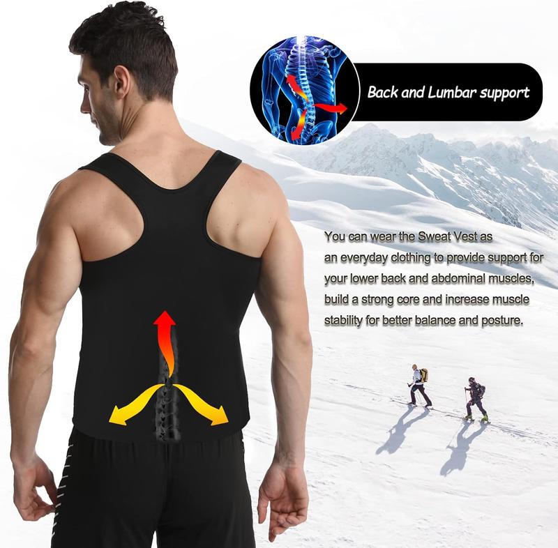 Sauna Suit for Men, Sweat Suits for Weight Loss, Gym Workout Vest with Zipper,Waist Trainer Vests Hot Neoprene Corset