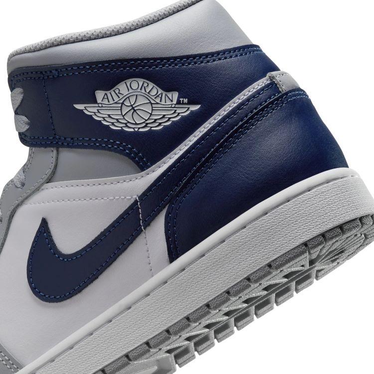 Men's Jordan 1 Mid White Midnight Navy-Wolf Grey (DQ8426 104)