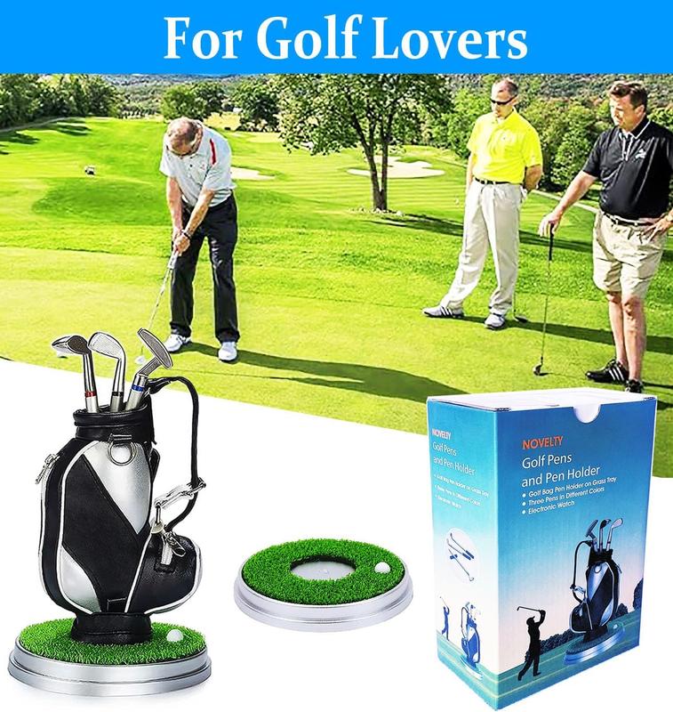 Golf Gifts for Men - Ideal Stocking Stuffers for Adults, White Elephant Gifts for Golfers, Dad, Him, Coworkers, Boss on Christmas & Birthday - Funny Golf Pen Holder, Home Office Decor Desk Accessories