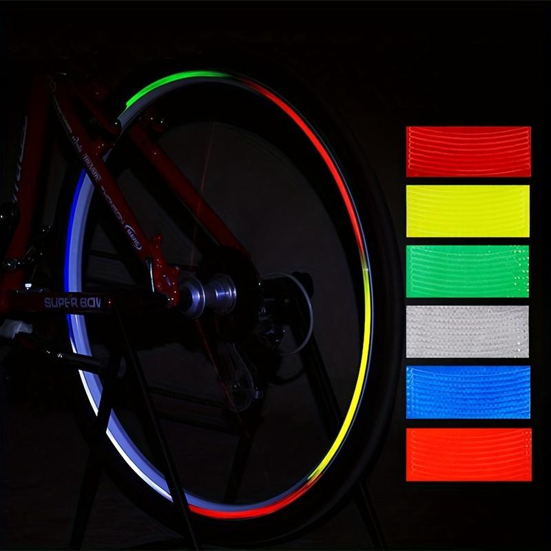 Bicycle Wheel Reflective Fluorescent Stickers, Bicycle Warning Safety Bicycle Wheel Rim Spoke Decoration Tape