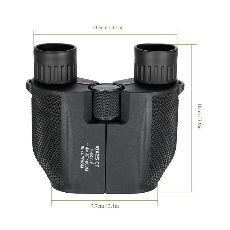 Professional binoculars 10x25 BAK4 prism high magnification portable hunting binoculars