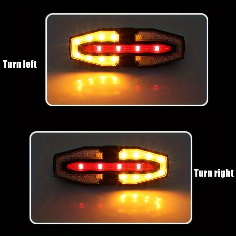 Rechargeable Bicycle Taillight with Turn Signal Warning Light, Wireless Remote Control for Night Riding