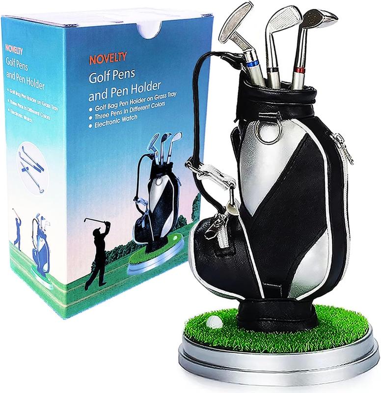 Golf Gifts for Men - Ideal Stocking Stuffers for Adults, White Elephant Gifts for Golfers, Dad, Him, Coworkers, Boss on Christmas & Birthday - Funny Golf Pen Holder, Home Office Decor Desk Accessories