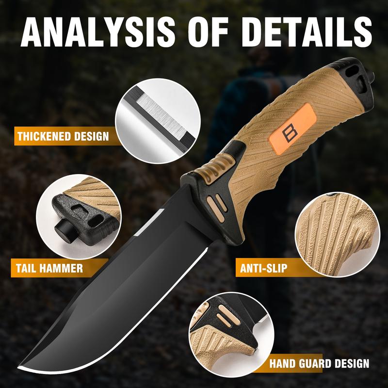 Stainless Steel Knife with Sheath, 1Count Portable Multifunctional kitchenMeat Fruit Food Knife, Practical kitchenKnife for Home Restaurant DormitoryCamping Hiking