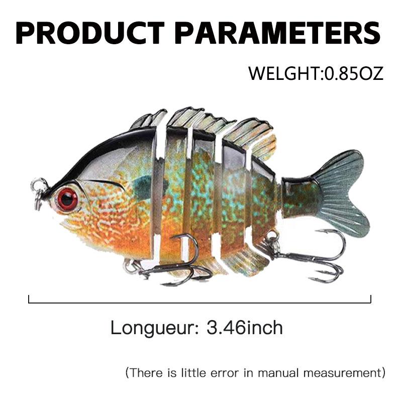 3Pcs 1Pcs Multi Jointed Baits 6-section Fishing Lure Swimbait Multicolored Lures 3.46in 0.85oz  Hardbait  Crankbait  for Bass Freshwater Saltwater