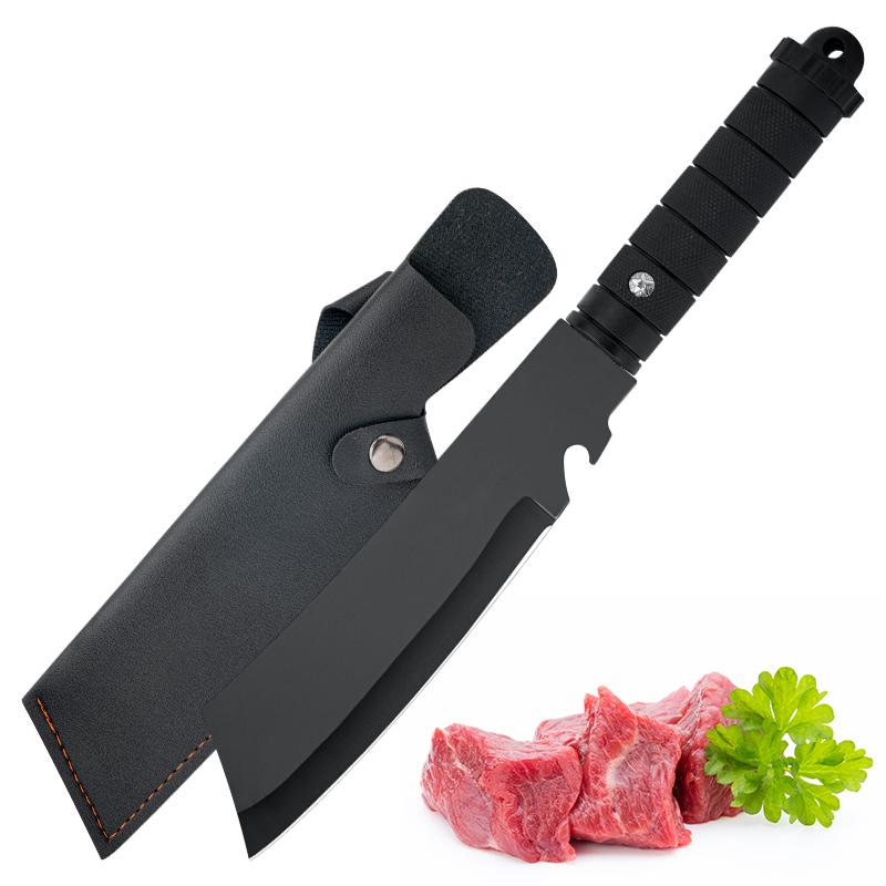 2-Piece Outdoor Multi-Purpose Knife with Sheath Barbecue Patio Cutting Steak Knife Cutting Barbecue Knife Cutting Chicken Wing Knife Barbecue KnifeCan Open Bottle CapsOutdoor Cooking Knife