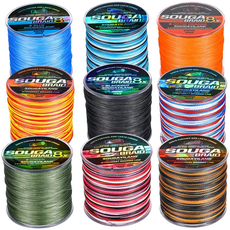 Sougayilang fishing line-320 yards - Abrasion Resistant Braided Lines – Incredible Superline – Zero Stretch – Smaller Diameter – A Must-Have!