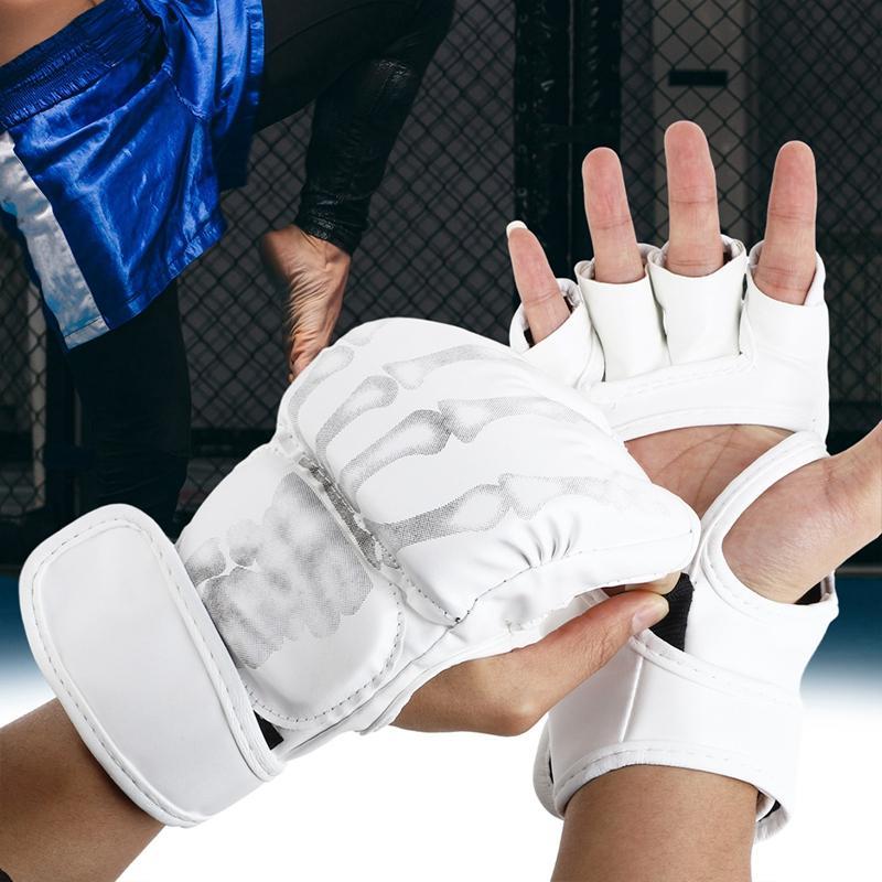 Unisex Half Finger Boxing Gloves, 1 Pair Adults Fighting Training Gloves for MMA and Sanda